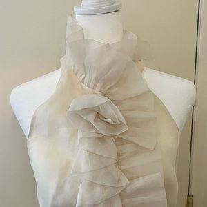 2000s Robert Rodriguez Silk Organza Dress in Ivory